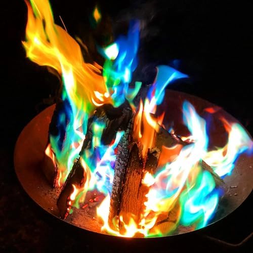 HGD (25 Pack) Magic Campfire Fire Color Changing Packets for Fire Pit, Indoor/Outdoor Fireplace, Bonfire - Rainbow Magical Flame, Camping Accessory, Compatible with Wood
