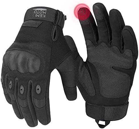 KEMIMOTO Tactical Gloves for Men, Touchscreen Motorcycle Gloves with Hard Shell & Palm Padding for Sports Motorcycle Cycling Tactical Airsoft Paintball Hunting Hiking Camping Climbing