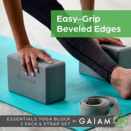 Gaiam Yoga Block - Supportive Latex-Free Eva Foam - Soft Non-Slip Surface with Beveled Edges for Yoga, Pilates, Meditation - Yoga Accessories for Stability, Balance, Deepen Stretches