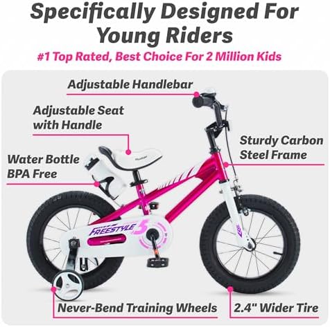 RoyalBaby Kids Bike EZ Freestyle Training Free Balance to Pedal Easy Learning Bicycle, 12-18 Inch for Toddlers to Big Kids