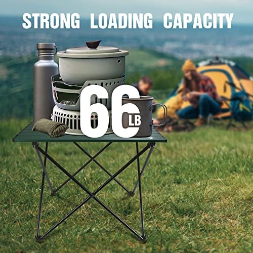 VILLEY Portable Camping Side Table, Ultralight Aluminum Folding Beach Table with Carry Bag for Outdoor Cooking, Picnic, Camp, Boat, Travel