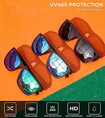 KALIYADI Polarized Sunglasses for Men, Lightweight Sun Glasses with UV Protection for Driving Fishing Golf