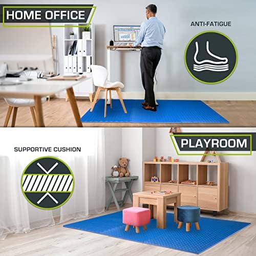 ProsourceFit Puzzle Exercise Mat ½ in, EVA Interlocking Foam Floor Tiles for Home Gym, Mat for Home Workout Equipment, Floor Padding for Kids, Black, 24 in x 24 in x ½ in, 48 Sq Ft - 12 Tiles