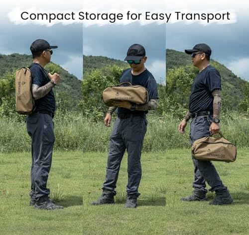 OneTigris SUPRAGRIS Camping Cot, Support Up to 400lbs, Lightweight Comfortable Folding Bed for Camping, Hiking, Backpacking, Travel, Car Trips, Office Nap