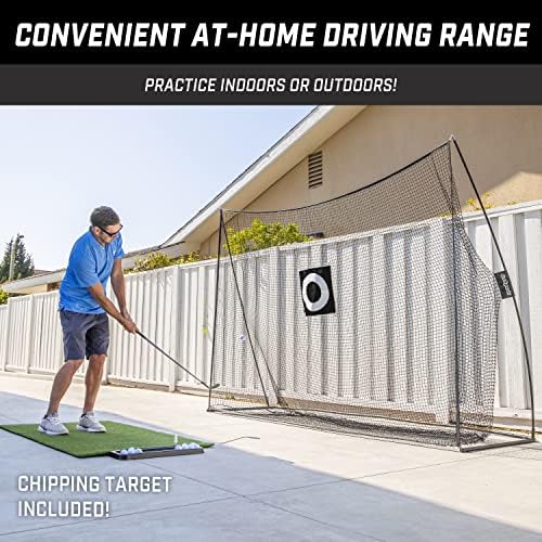 GoSports Golf Practice Hitting Net - Choose Between Huge 10 x7 ft or 7 x7 ft Nets -Personal Driving Range for Indoor or Outdoor Use - Designed by Golfers for Golfers
