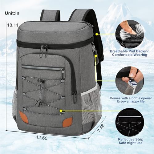 Backpack Cooler Insulated Leak Proof for Men Wowen 36 Cans Soft Cooler Backpack Insulated Waterproof Large Capacity Coolers Bag Portable for Lunch Camping Travel Picnic Hiking