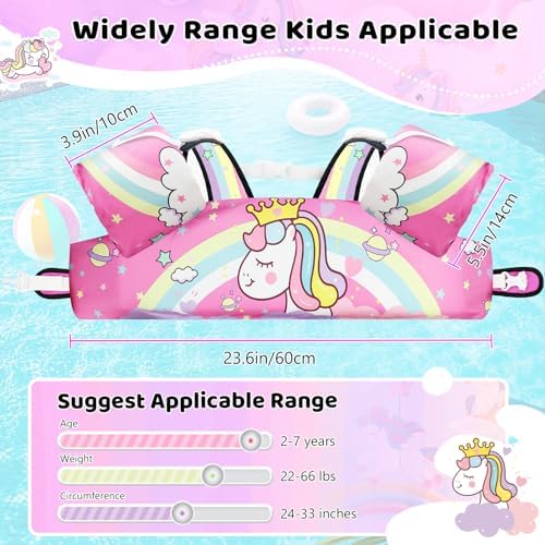 Vvinca Separable Toddler Swim Vest Fit 22-66 Lbs(1-6 Years)|2025 Newest 3 in 1 Pool Float & Arm Bands Boys and Girls, Adjustable Sturdy Safety for Infant 1 2 3 4 5 6 Year