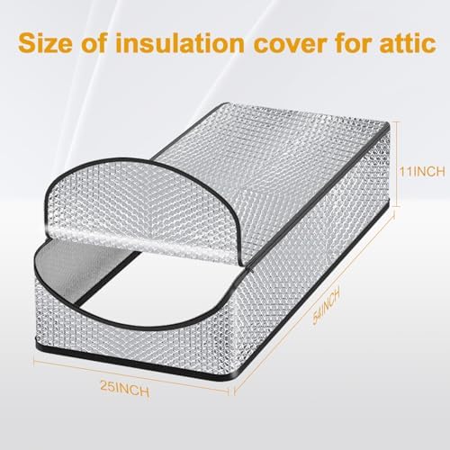 Attic Stairway Insulation Cover - Premium Energy Saving Attic Stairs Door Ladder Insulator Pull Down Tent with Zipper 25 in x 54 in x 11In (Attic Cover + Installation Tool)