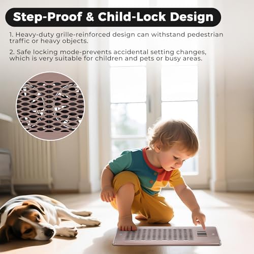 Built-in Register Booster Fan with Cover for Air Heat Vent with Fan,Fits 4"x10" Duct/Ceiling/Floor Vents, Improves AC & Heating/Cooling,Quiet 10-Speed Household/Bedroom Ventilation,smart,Bronze