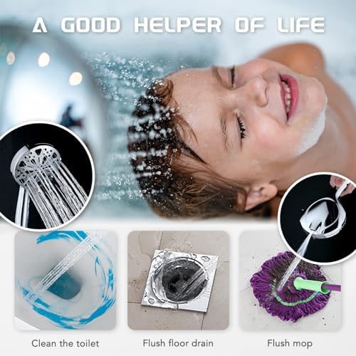 10''Rainfall Shower Head with Handheld Combo High Pressure 8+2 MODE built-in power wash, Stainless Steel Chrome Showerhead with 11'' Extension Arm Height/Angle Adjustable with Holder&60"Hose