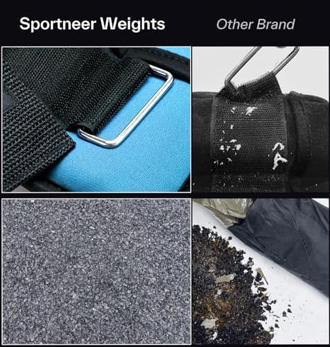 Sportneer Adjustable Ankle Weights 1 Pair 2 4 6 8 10 Lbs Leg Weight Straps for Women Men, Weighted Ankle Weights Set for Gym,Fitness, Workout,Walking, Jogging,1-5 lbs Each Ankle, 1 Pair 2-10 lbs