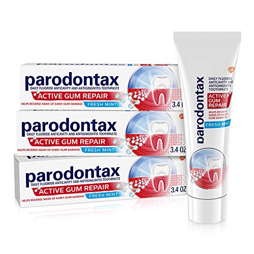 Parodontax Active Gum Repair Toothpaste, Toothpaste To Help Reverse Signs Of Early Disease For Health, Fresh Mint Flavored - 3.4 Oz x 3