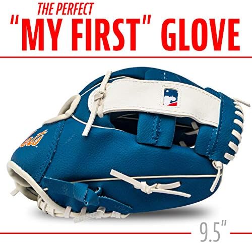 Franklin Sports MLB Youth Teeball Glove and Ball Set - Kids Baseball and Teeball Glove and Ball - Perfect First Kids Glove - 9.5"