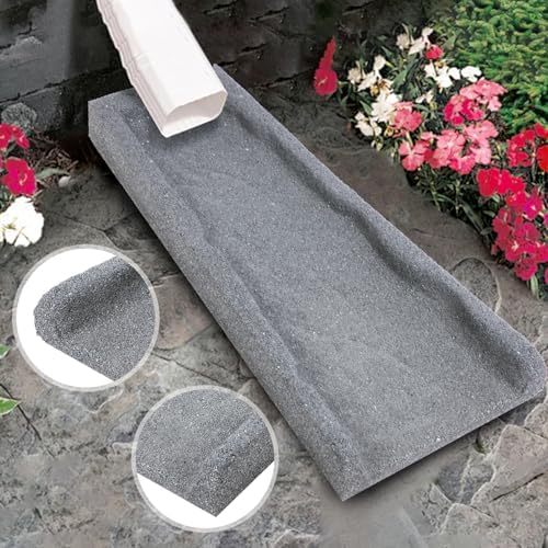 3 Pack Rubber Downspout Splash Block Rain Gutter Down Spout Drain Trays Gray