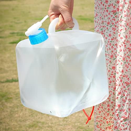 2 Pack Collapsible Water Container with Spigot, Foldable Cube Water Jugs Portable Water Storage for Outdoors Camping Hiking Disaster Preparedness & Survival Gear 1.4/2.6/4/5.3 Gallon