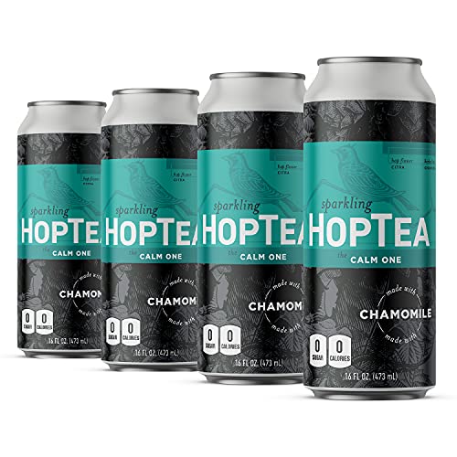 HOPLARK Sparkling HopTea - The Calm One (12pk - 16oz Cans)- Craft Brewed NA Beer Alternative - Gluten-Free, Non GMO, Zero Calories, Sugar-Free, Caffeine-Free, Unsweetened, Sparkling Tea + Water + Hop
