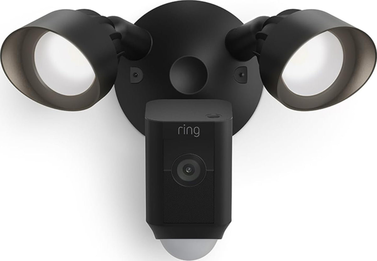 Ring Floodlight Cam Wired Plus, Outdoor Home or Business Security with Motion-Activated 1080p HD Video and Floodlights, Black