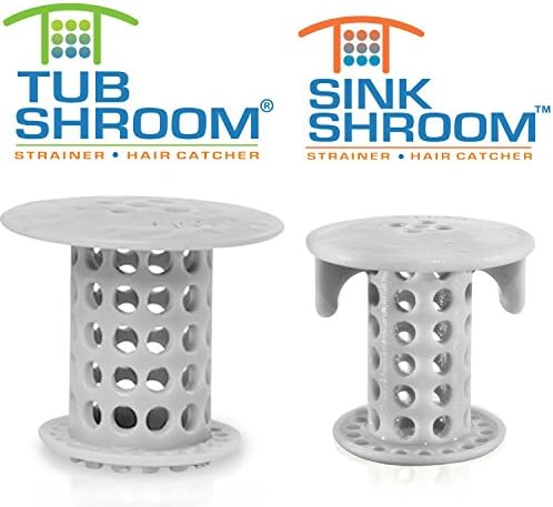 TubShroom and SinkShroom Drain Protectors Hair Catchers for Bathtubs and Sinks, Gray