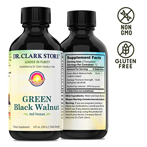 Original Green Black Walnut Hull Tincture (Extra Strength) by Dr. Hulda Clark, 4 oz