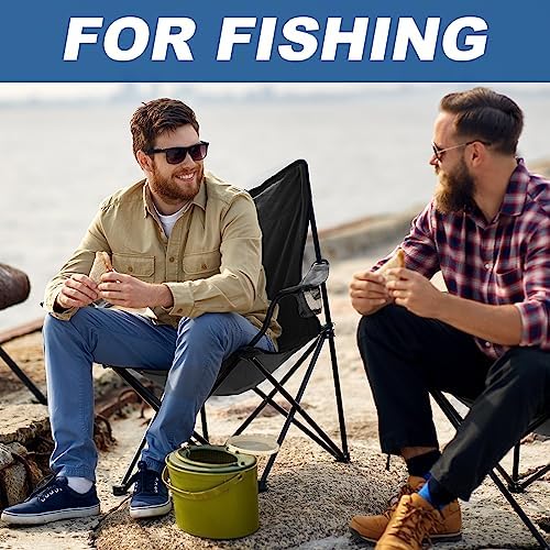 2 Pack Lightweight Camping Chairs, 300LBS Heavy-Duty Portable Folding Chairs with Carry Bag, Compact Design for Camping, Beach, Picnics, and Outdoor Event