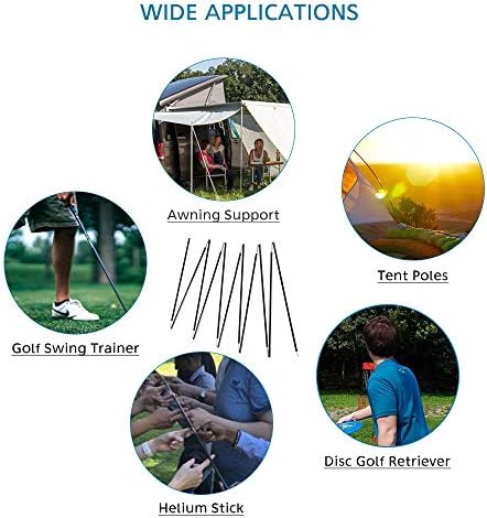 Aluminum Tent Poles Replacement, Black Pre-Assembled Tent Pole, 7001 T6 Heated Camping Tent Rod