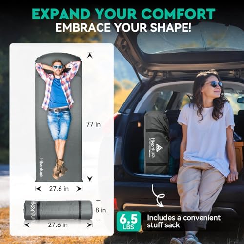 Hikenture Self Inflating Sleeping Pad for Camping, 3'' Ultra Thick Camping Pad with Pillow, 9.5 R-Value Insulated Camping Mattress, 4-Season Inflatable Foam Camping Mat for Car, Tent, Cot