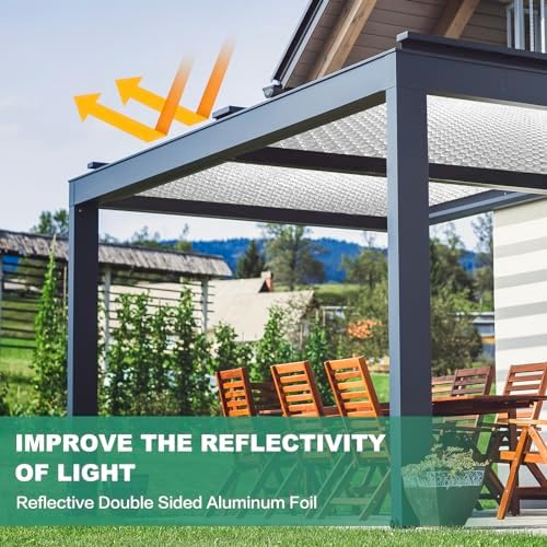 Reflective Bubble Insulation Sheet, Double Side Aluminum Foil Bubble Shield, Aluminum Foil Thermal Insulation Radiant Barrier for Windows, RV, Roof, Garage Door (47IN X 15FT)