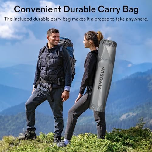 VIVOSUN Double Camping Chair, Fully Padded Folding Loveseat, Portable Oversized Duo Chair with Storage Cup Holders, Height-Adjustable Armrests & Carry Bag, Supports up to 500lbs, Green & Grey