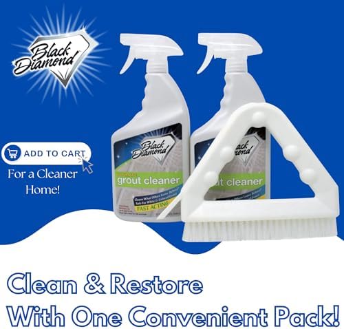 Ultimate Grout Cleaner for Tile Floors Blasts Away Years of Dirt and Grime. Heavy Duty Spray Cleaning Solution. Safe for Colored Grout and Natural Stone. Professional Results 2-QTS W Brush