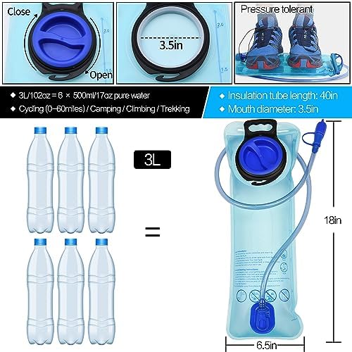 1.5L/2L/2.5L/3L Hydration Bladder, Large Opening Water Storage Bladder Bag, for Cycling Hiking Camping