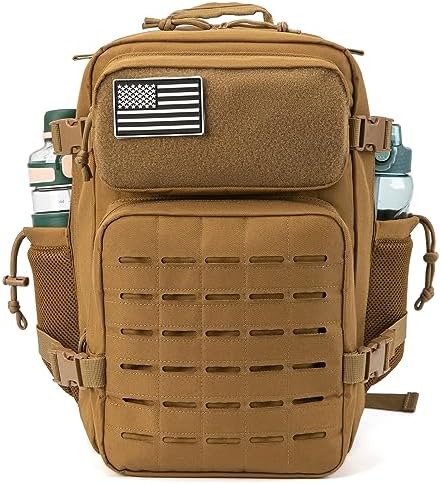 QT&QY 25L/35L/45L Military Tactical Backpack For Men Molle Daypack 3 Day Bug Out Bag Hiking Rucksack With Bottle Holder