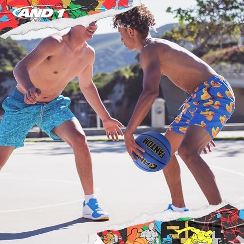 AND1 Fantom Rubber Basketball: Official Regulation Size 7 (29.5 inches) Rubber Basketball - Deep Channel Construction Streetball, Made for Indoor Outdoor Basketball Games