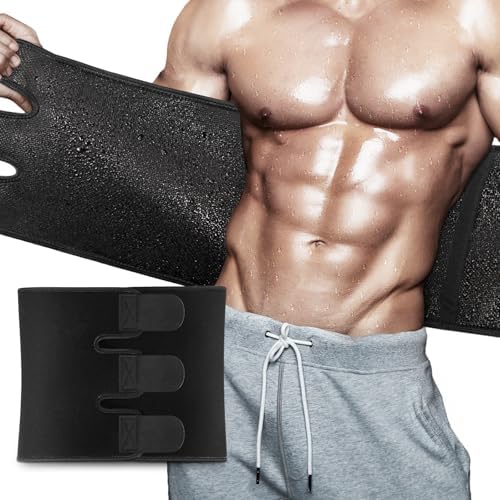 RIYA Waist Trimmer Sweat Waist Trainer for Women and Men Waist Sweat Belt Band Belly Stomach Wrap
