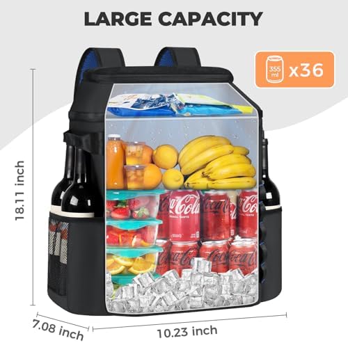 Heytrip Backpack Cooler 36/54 Cans Insulated Waterproof Cooler Bag for 20 Hours Cold Retention, Leak-Proof Camping Cooler with Multi-Compartments