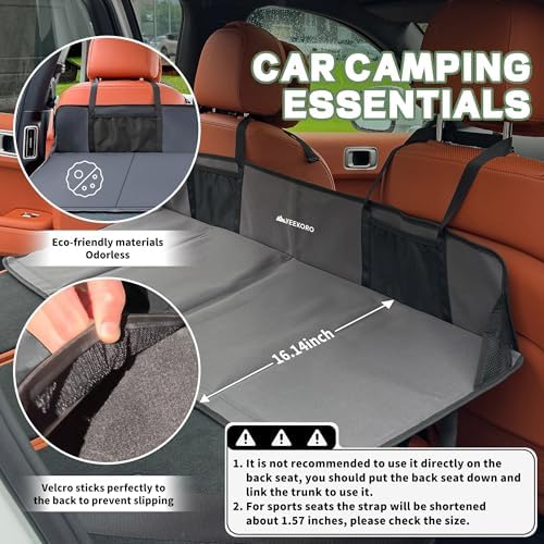 Car Rear Seat Mattress Extension Plate, Foldable Car Back Seat Extender,Portable Mattress for Sleeping, Increase Travel Trunk Space and Car Bed Camping Space for Car, SUV, Model Y/3