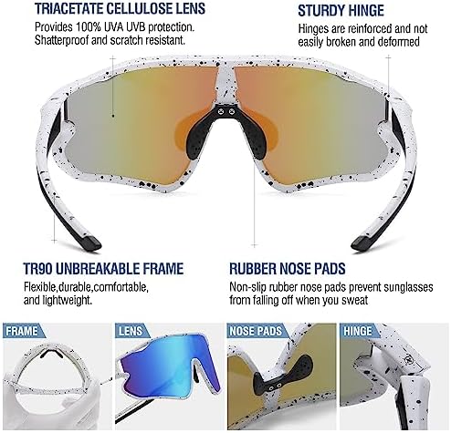 DUCO Kids Sunglasses Youth Baseball Sun Glasses Lightweight TR90 Frame UV400 Sports Cycling Shades for Boys Girls DK268