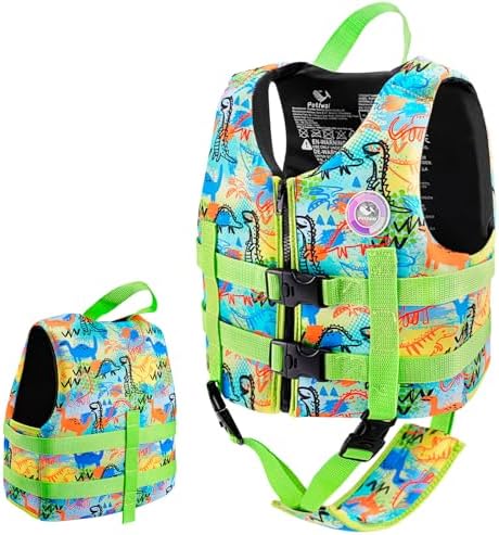 Pottwal Swim Vest for Kids - Swim Jacket for 1-2 Years (24-33LBS) - Buoyancy Aid Made of Neoprene & EPE - with Adjustable Crotch Strap