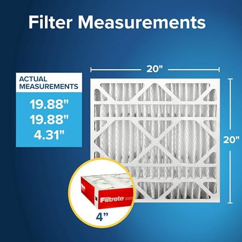Filtrete 20x20x4 Air Filter, MPR 1000, MERV 11, Allergen Defense 12-Month Deep Pleated 4-Inch Air Filters, 2 Filters