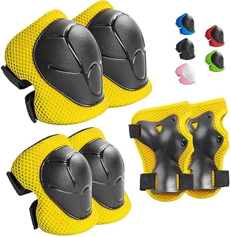 Kids Protective Gear Set Knee Pads for Kids 3-14 Years Toddler Knee and Elbow Pads with Wrist Guards 3 in 1 for Skating Cycling Bike Rollerblading Scooter