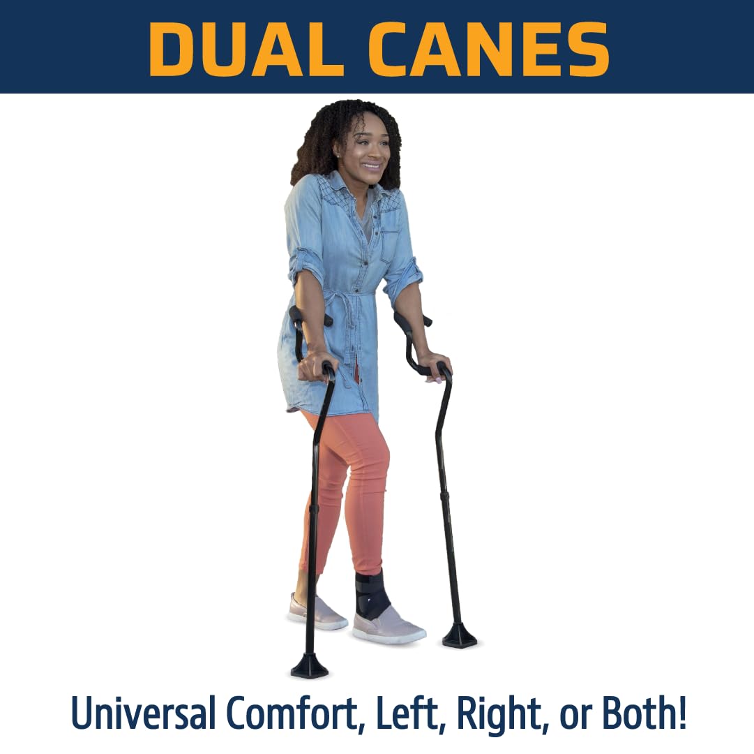 StrongArm Comfort Cane + Self Standing Lightweight Adjustable Walking Cane + Stabilizes Wrist & Provides Extra Support & Stability + Ergonomic Forearm Grip + Canes for Men & Women (Purple)