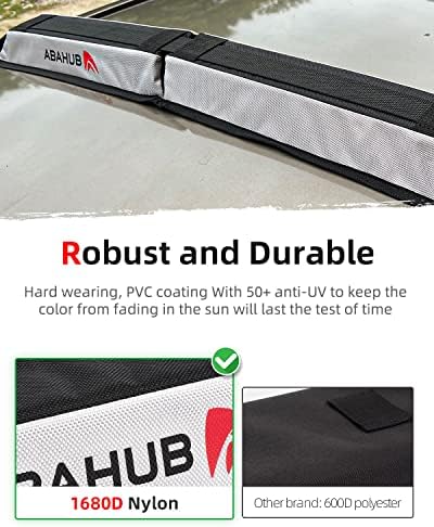 Abahub Soft Roof Rack Pads for Surfboard, SUP, Kayak, Canoe, Heavy Duty Universal Car Roof Racks System for Padle Boards, Compatible with SUVs, Sedans, Hatchbacks, 2-Door or 4-Door Cars