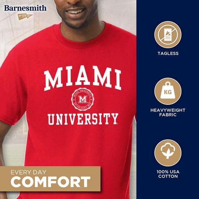Barnesmith Short Sleeve T-Shirt, Unisex, Heritage Logo, NCAA Colleges