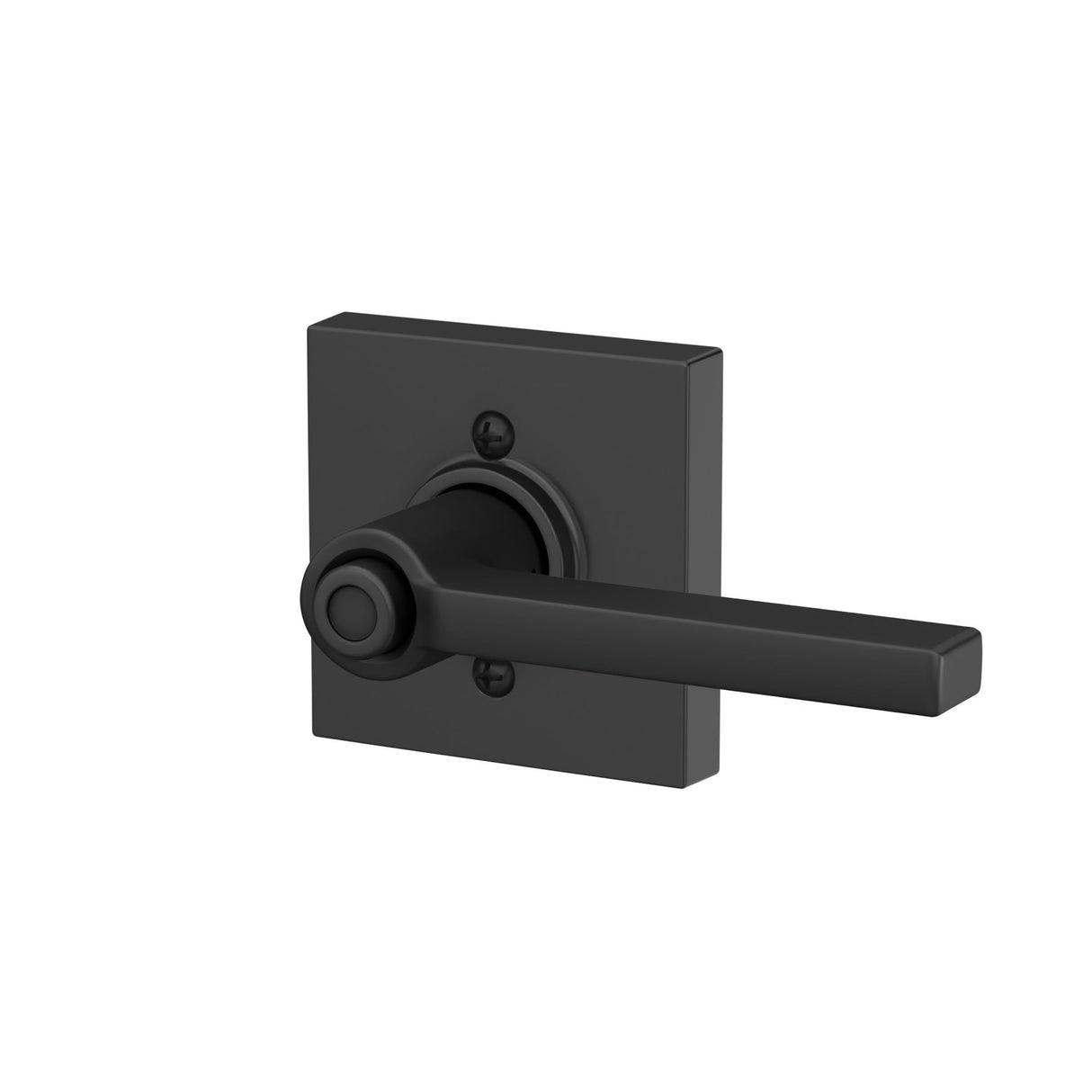 Schlage F40 LAT 622 COL Latitude Lever with Collins Trim Bed & Bath Privacy Door Lock, Matte Black