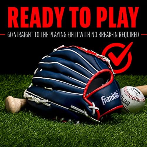 Franklin Sports Baseball + Softball Gloves - Field Master Adult + Youth Baseball + Softball Gloves - Right Hand + Left Hand Gloves - Infield + Outfield Mitts - Multiple Sizes + Colors