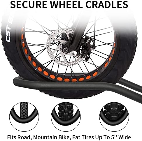 WEIZE Hitch Bike Rack, Wobble Free Smart Tilting Folding Bicycle Car Racks for Standard, Fat Tire and Electric Bike, 2-Bike 160 lbs Capacity, 2-inch Receiver