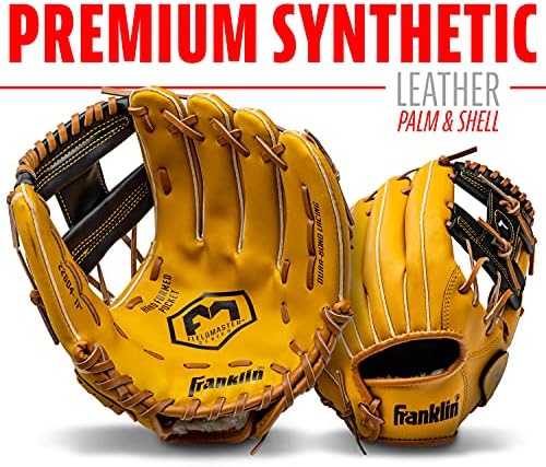 Franklin Sports Baseball + Softball Gloves - Field Master Adult + Youth Baseball + Softball Gloves - Right Hand + Left Hand Gloves - Infield + Outfield Mitts - Multiple Sizes + Colors