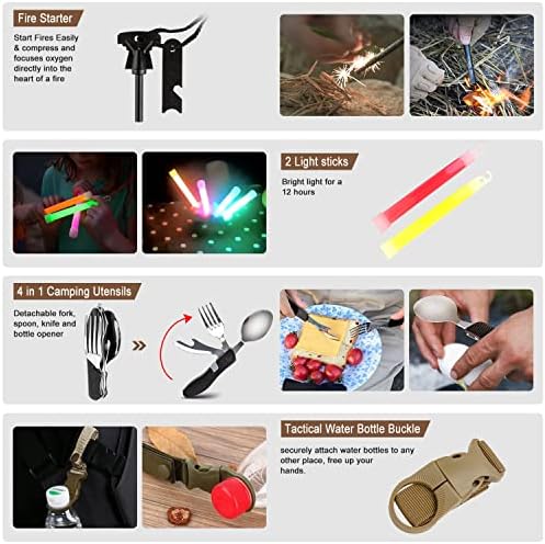 238Pcs Emergency Survival Kit and First Aid Kit, Professional Survival Gear Tool with Tactical Molle Pouch and Emergency Tent for Earthquake, Outdoor Adventure, Camping, Hiking, Hunting