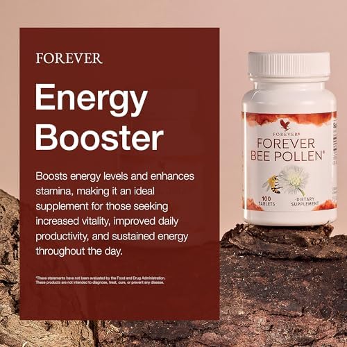Forever Living - Bee Pollen - Energy and Nutrition with Bioactive Compounds - Vegetarian and Gluten-Free - 100 Tablets (Pack of 2)
