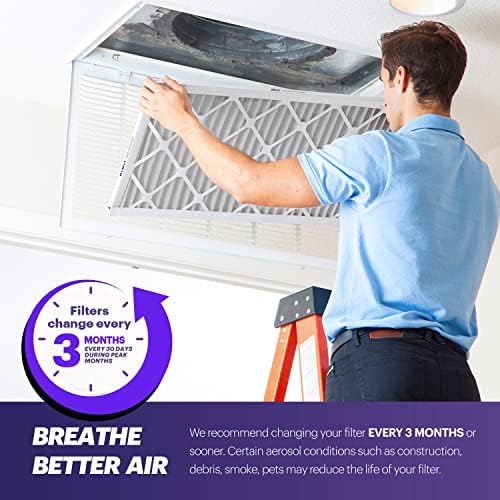 BNX TruFilter 20x24x1 Air Filter MERV 8 (6-Pack) - MADE IN USA – Dust & Pet Defense Electrostatic Pleated Air Conditioner HVAC AC Furnace Filters for Dust, Pet, Mold, Pollen MPR 600 – 700 & FPR 5