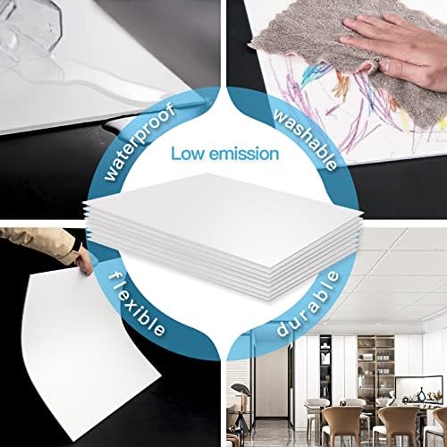 Art3d 10-Pack Smooth Drop Ceiling Tile 2ft x 4ft - Fire-Rated, Waterproof, Reusable - Premium PVC, No Sag and Breakage - Cover 80 Sq. Ft, White